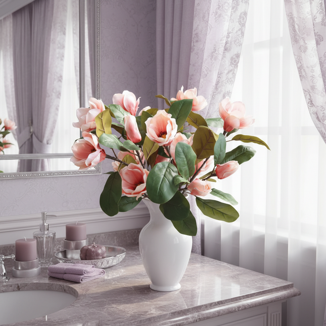 Peekaboo Studio Simulated Magnolia Long Branch Floral Arrangement - Re