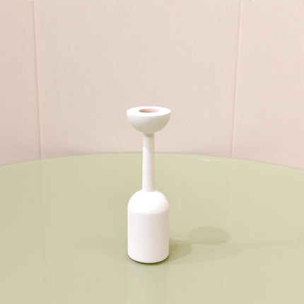 Wooden Candlestick Holder For Home Decor Black Or White Finish