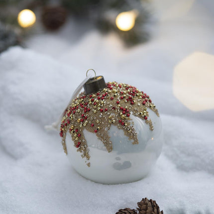 Room and Decor D3.9" Glass Christmas Ball Ornaments - Set of 6, Multi-