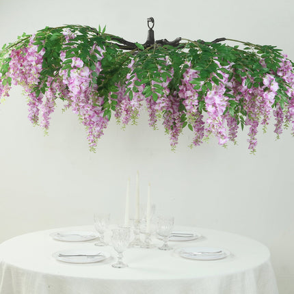 AliKopy 55" Lavender Lilac Wisteria Vine Canopy - Interchangeable Bran