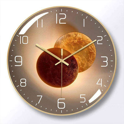 Sophisticated 12-Inch Silent Wall Clock with Curved Glass and Wooden Backing for Timeless Elegance