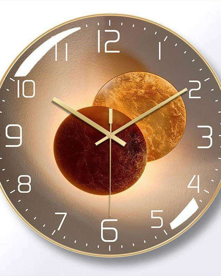 Sophisticated 12-Inch Silent Wall Clock with Curved Glass and Wooden Backing for Timeless Elegance