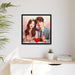 Romantic Valentine Lovebirds Canvas Wall Art Set in Stylish Black Wood Frame