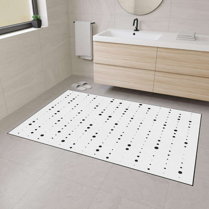 Stylish Non-Slip Black and White Polka Dot Area Rug for Modern Homes