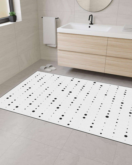 Stylish Non-Slip Black and White Polka Dot Area Rug for Modern Homes