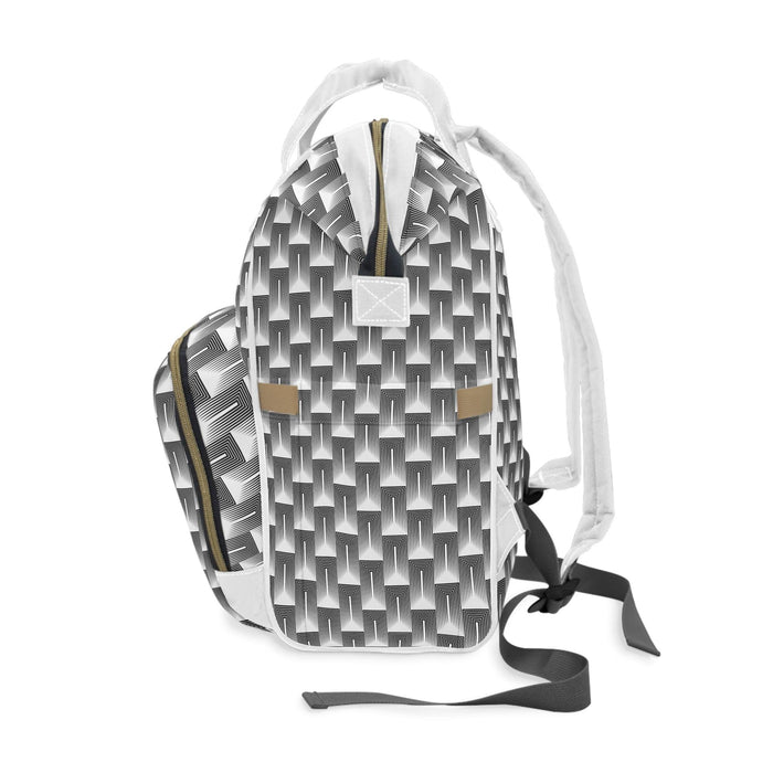 Chic Geometric Designer Diaper Backpack for Stylish Parents - Très Bébé Collection