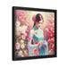 Elegant Ao Dai Girl Matte Canvas Print - Sustainable Black Pinewood Frame