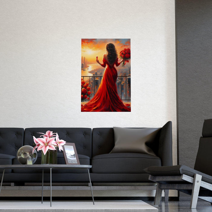 Elegant Red Wine Matte Art Print - Luxe Decor for a Refined Space
