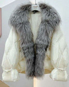 beige silver fur
