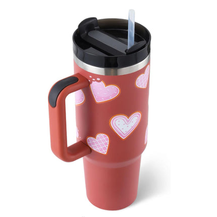 Peekaboo Studio 40 Oz Insulated Tumbler with Handle & Straw, Spill Pro
