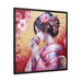 Eco-Chic Japanese Canvas Art Set in Modern Black Frame