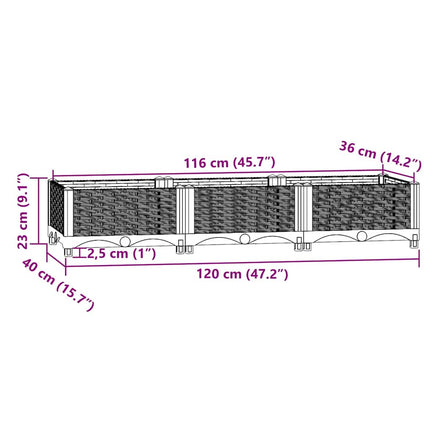 Peekaboo Studio Raised Bed 120x Polypropylene - Durable, Weather-Resis