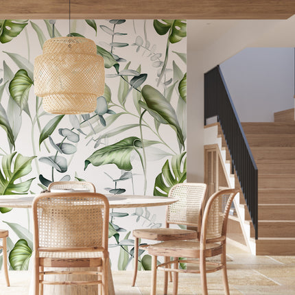 Plant Flower Pattern PVC Self Adhesive Wallpaper Moisture Proof Stain Resistant