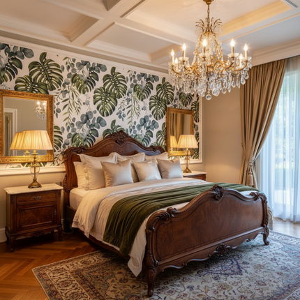 Plant Flower Pattern PVC Self Adhesive Wallpaper Moisture Proof Stain Resistant