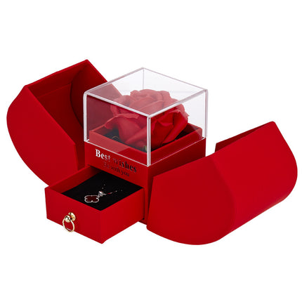Peekaboo Studio Apple Rose Jewelry Box - Elegant Necklace & Ring Holde