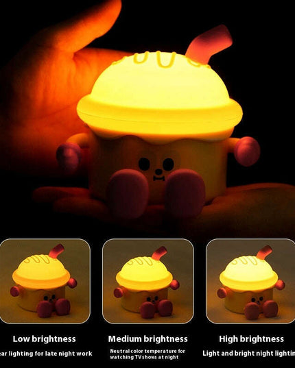 Ice Cream Night Light Usb Charging Three-speed Dimming Bedside Lamp