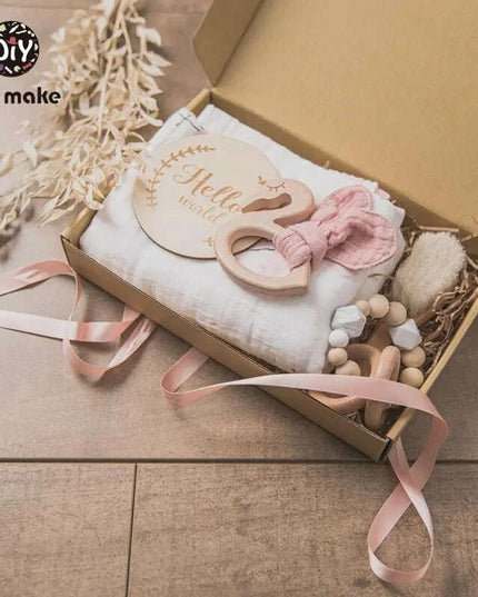 Adorable Baby Gift Set: Cotton Bath Towel, Crochet Rattle, and Accessories for Kids