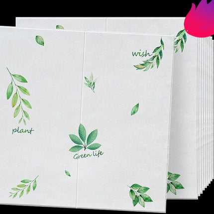 Peekaboo Studio 3D Green Leaf Wall Sticker - Removable & Waterproof