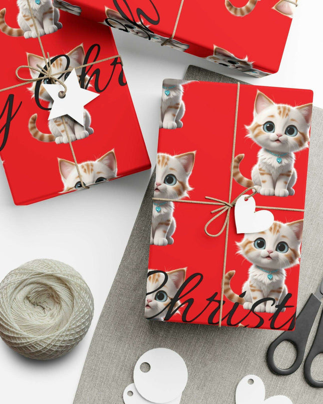 Eco-Chic Cat Themed Customizable Holiday Gift Wrap Collection