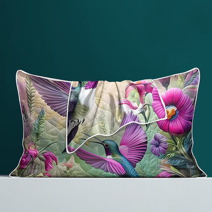 Peekaboo Studio Tropical Hummingbird Satin Pillowcases - Soft & Skin-F