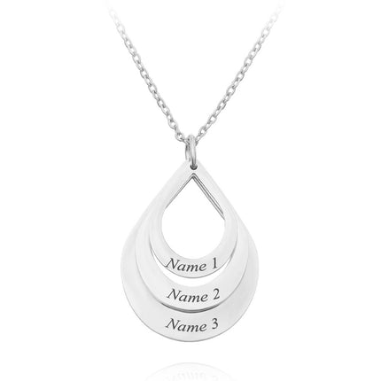 Peekaboo Studio Personalized Stainless Steel Water Droplet Pendant Nec