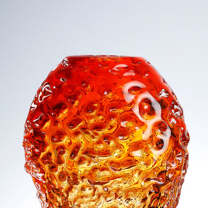 Amber Glass Vase Modern Minimalist Handmade Polished Finish