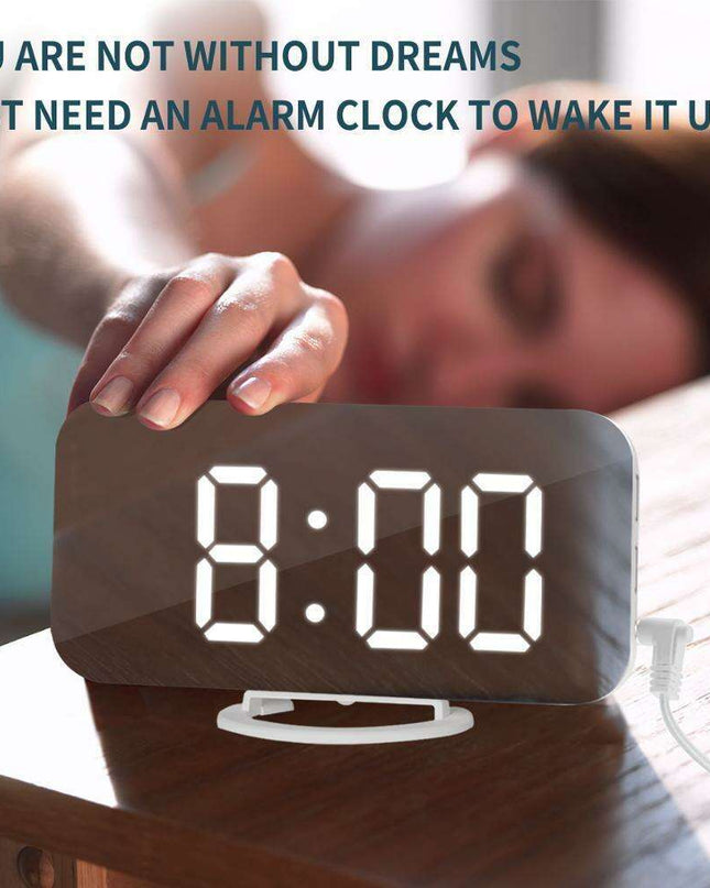 Intelligent LED Alarm Clock with Dual USB Charging and Adaptive Brightness Sensor