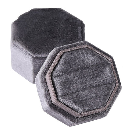 Octagon Ring Box Flannel Cloth Cloth Italian Velvet Pair Ring Jewelry