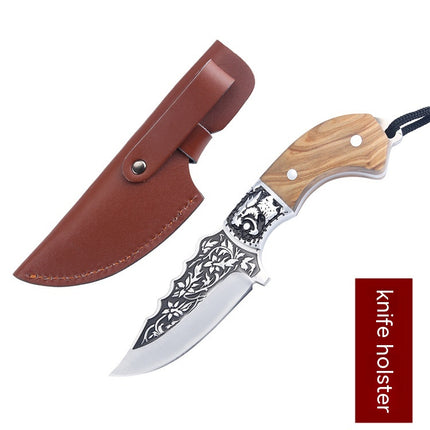 Embossed Carved Mongolian Knife Tibetan Handcraft Meat Knife Retro Chrome