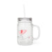 LOVE text Valentine Glass Mason Jar Drinking Mug with Lid and Straw - 16oz