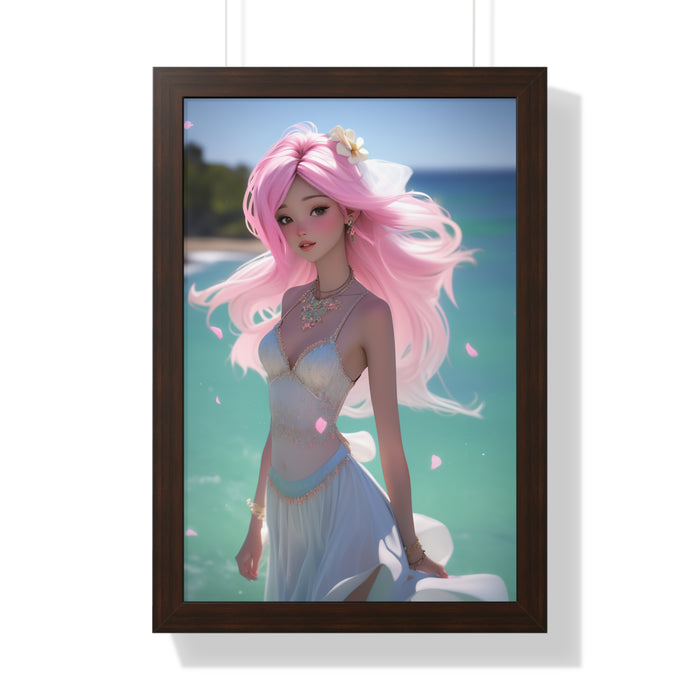 Eco-Friendly Framed Vertical Mermaid Poster