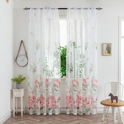 Botanical Mesh Sheer Curtain | Light-Filtering, 18 Patterns, 4 Sizes