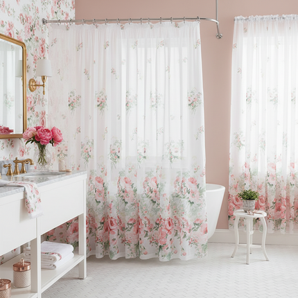 Botanical Mesh Sheer Curtain | Light-Filtering, 18 Patterns, 4 Sizes