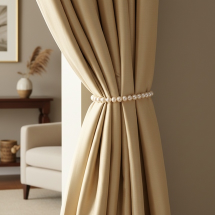 Curtain Tie Rope Strap ABS Pearl Magnet Curtain Buckle