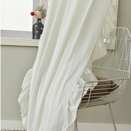 Pleated Ruffle Semi-Blackout Curtain – Cotton, 3 Colours, 7 Lengths
