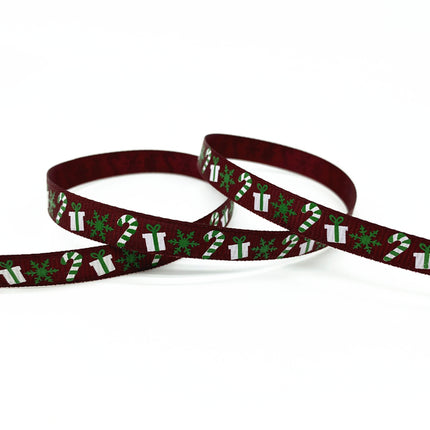 Peekaboo Studio Size 5 10mm Printed Grosgrain Christmas Ribbon - Durab