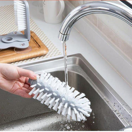 Double Head Suction Cup Wall Mounted Cleaning Brush for Glass and Kitchen