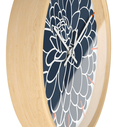 Elegant Dahlia Wooden Wall Clock by Maison d'Excellence - Timeless Sophistication
