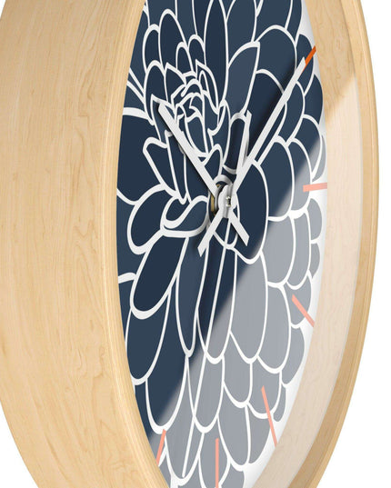 Elegant Dahlia Wooden Wall Clock by Maison d'Excellence - Timeless Sophistication