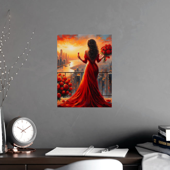 Elegant Red Wine Matte Art Print - Luxe Decor for a Refined Space
