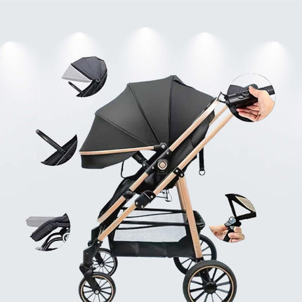 Peekaboo Studio 3-in-1 Pram & Pushchair Stroller with Sleeping Basket,