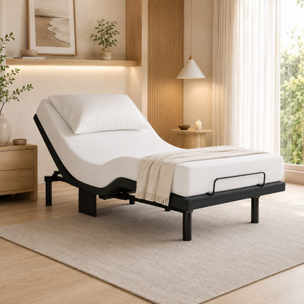 Twin XL Adjustable Electric Bed Base — Head & Foot Incline, USB Ports & LED Under-Bed Lighting Adjustable Bases twin-xl-adjustable-bed-frame-electric-base-with-head-foot-incline-usb-a-usb-c-led-light-4-leg-heights-easy-assembly Furniture > Bedroom Furniture > Beds & Bed Frames
