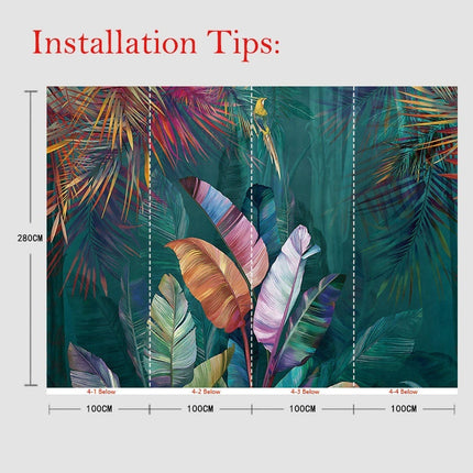 Hand-Painted Tropical Rainforest Wallpaper — Japanese Botanical Mural