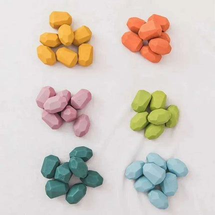 Colorful Wooden Building Blocks Kit for Creative Learning and Logical Development