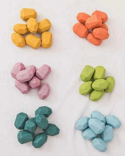 Colorful Wooden Building Blocks Kit for Creative Learning and Logical Development