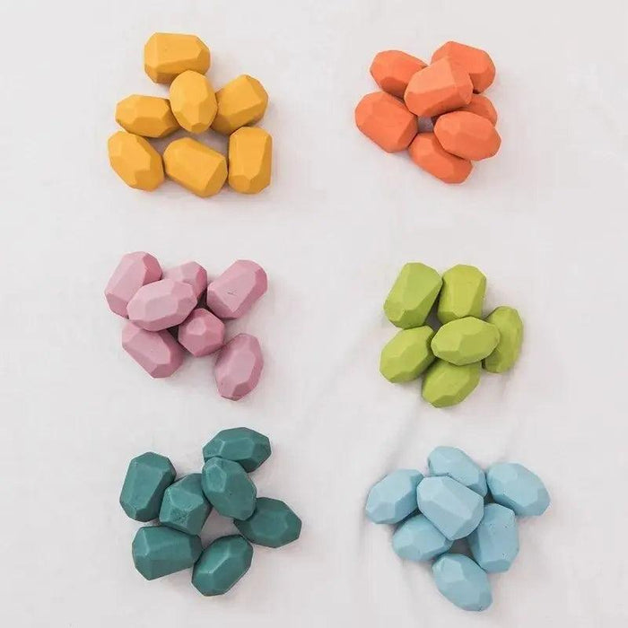 Colorful Wooden Building Blocks Kit for Creative Learning and Logical Development