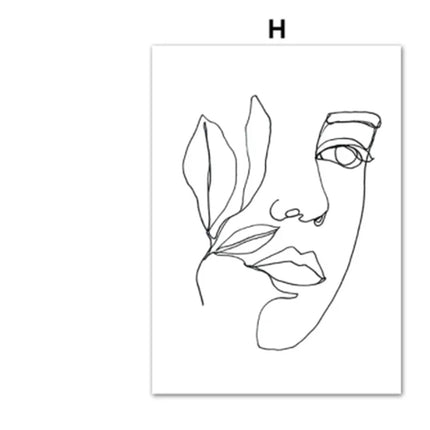 Abstract Line Face Female Minimalist Wall Mural