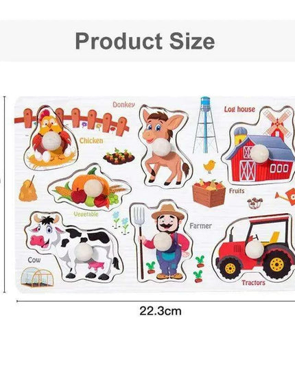 Interactive Montessori Wooden Puzzle Set - Fun Learning Toy for Early Childhood Development