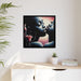 Sleek Matte Canvas Artwork Set in Black Pinewood Frame - Stylish Sustainable Decor