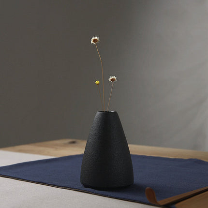 Creative Black Ceramic Small Vase for Desktop Decor and Home